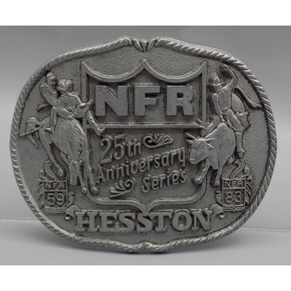 NFR 25th Anniversary PRCA Belt Buckle Hesston 1983 National Final Rodeo Rare Vtg